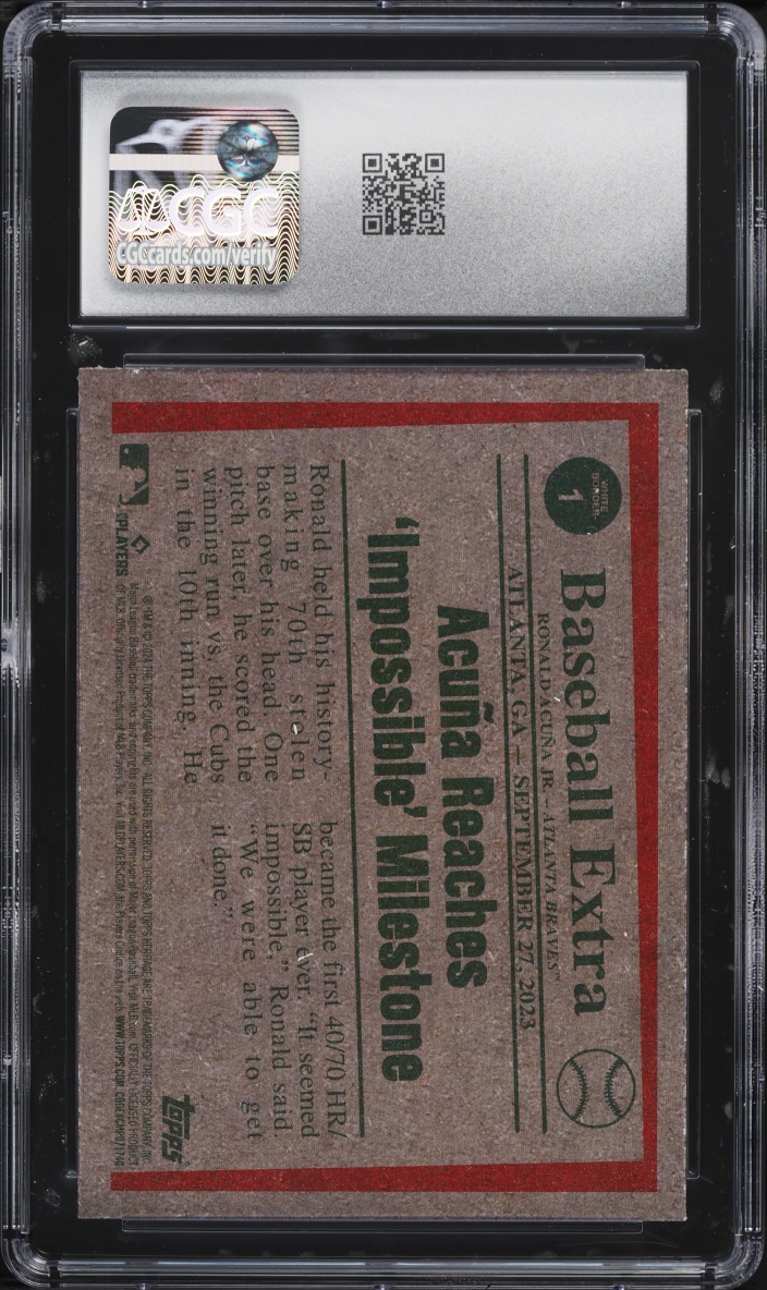 2024 Topps Heritage Ronald Acuna Jr. #1 CGC 9 MINT