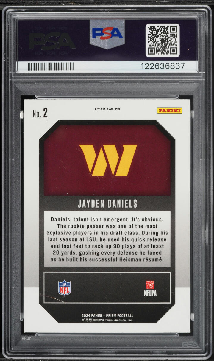 2024 Panini Prizm Emergent Green Jayden Daniels ROOKIE #2 PSA 6 EXMT