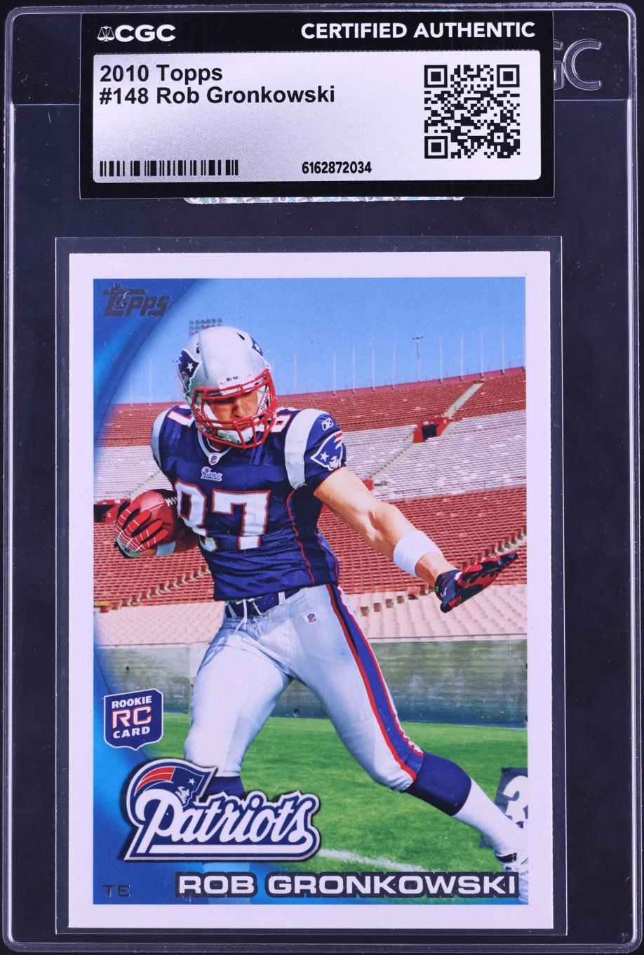 2010 Topps Football Rob Gronkowski ROOKIE #148 CGC AUTH