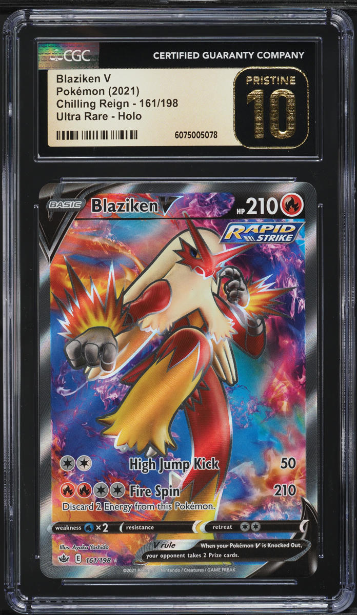 2021 Pokemon SWSH Chilling Reign Full Art Blaziken V #161 CGC 10 PRISTINE