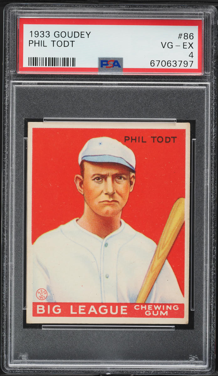 1933 Goudey Phil Todt #86 PSA 4 VGEX