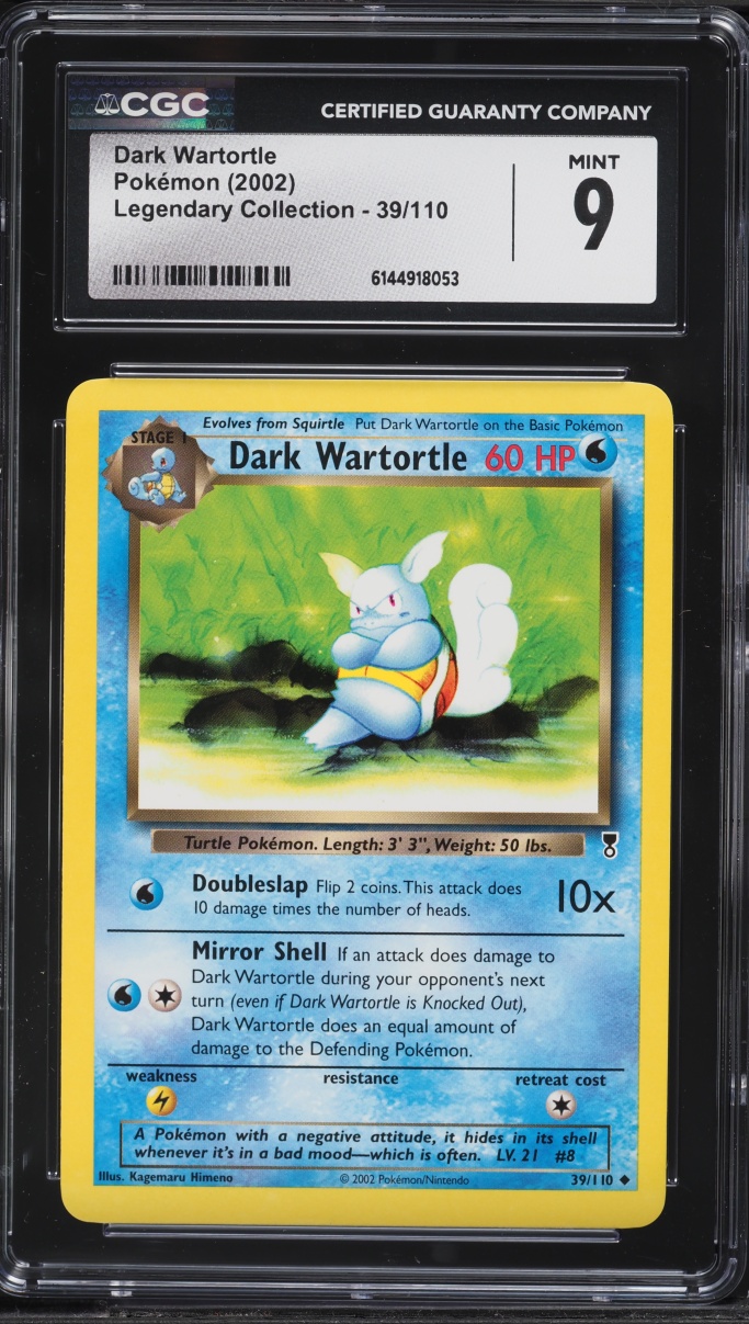 2002 Pokemon Legendary Collection Dark Wartortle #39 CGC 9 MINT