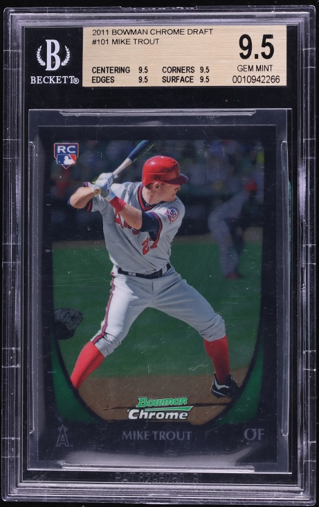 2011 Bowman Chrome Draft Mike Trout ROOKIE #101 BGS 9.5 GEM MINT