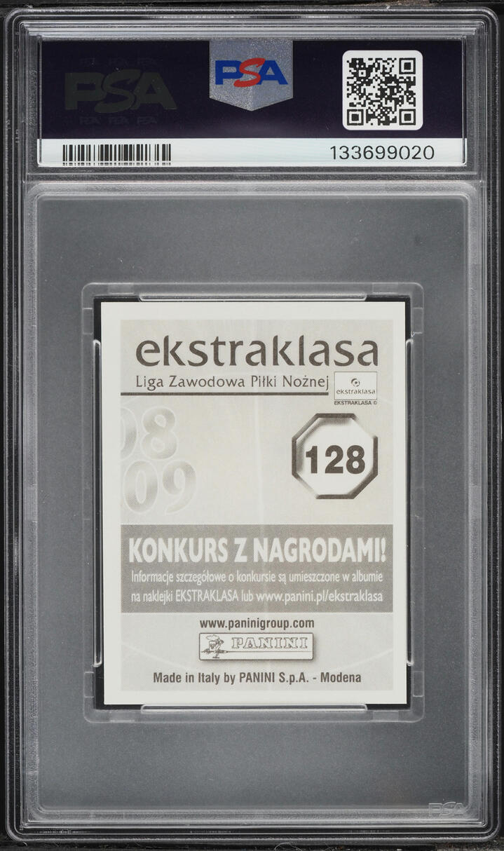 2008 Panini Ekstraklasa Soccer Robert Lewandowski ROOKIE #128 PSA 8 NM-MT