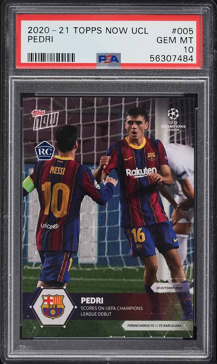 2020 Panini Obsidian Electric Etch Green Pedri ROOKIE /25 #63 PSA