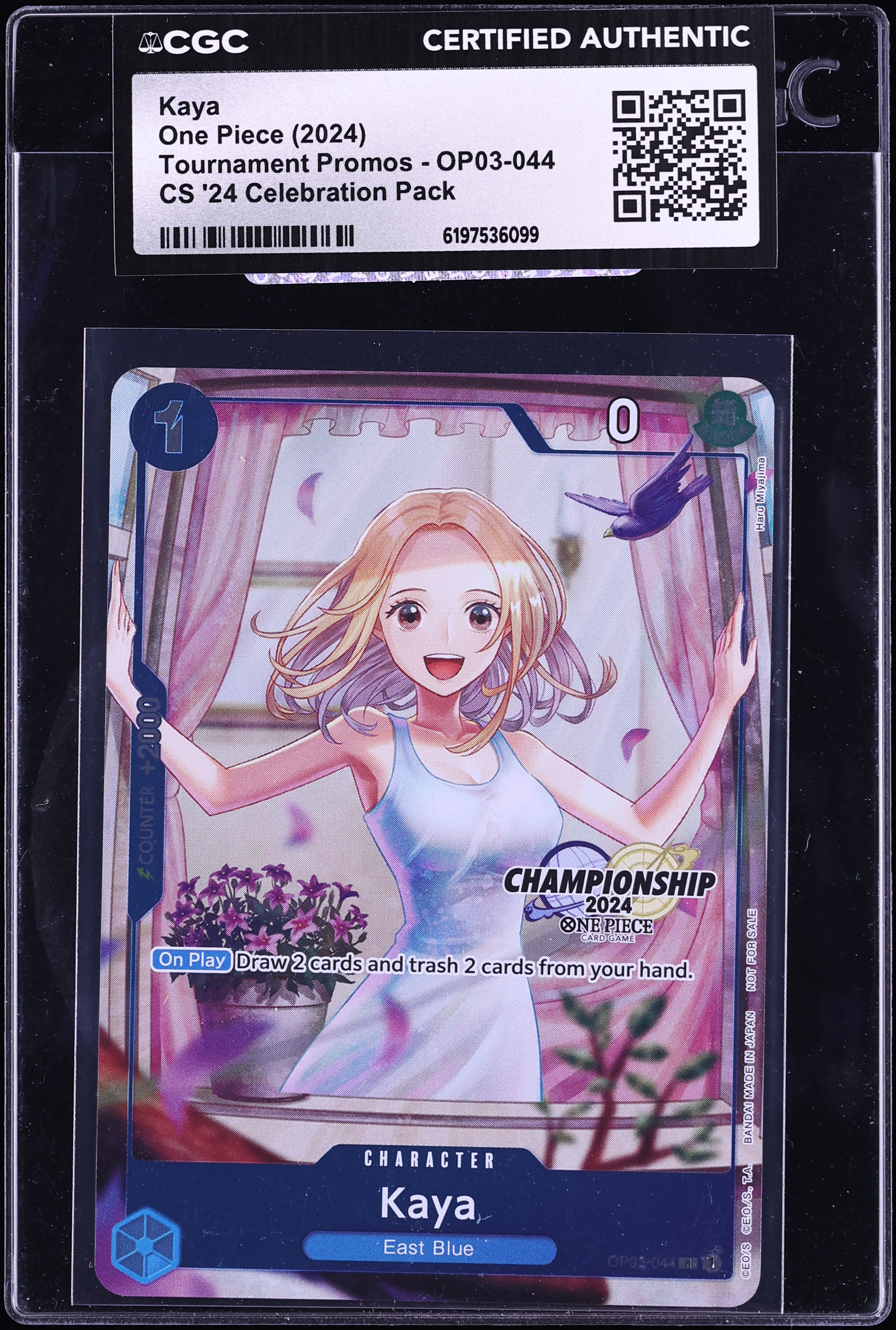 2024 One Piece Promo Championship '24 Celebration Pack Alt Art Kaya #OP03-044 CGC AUTH