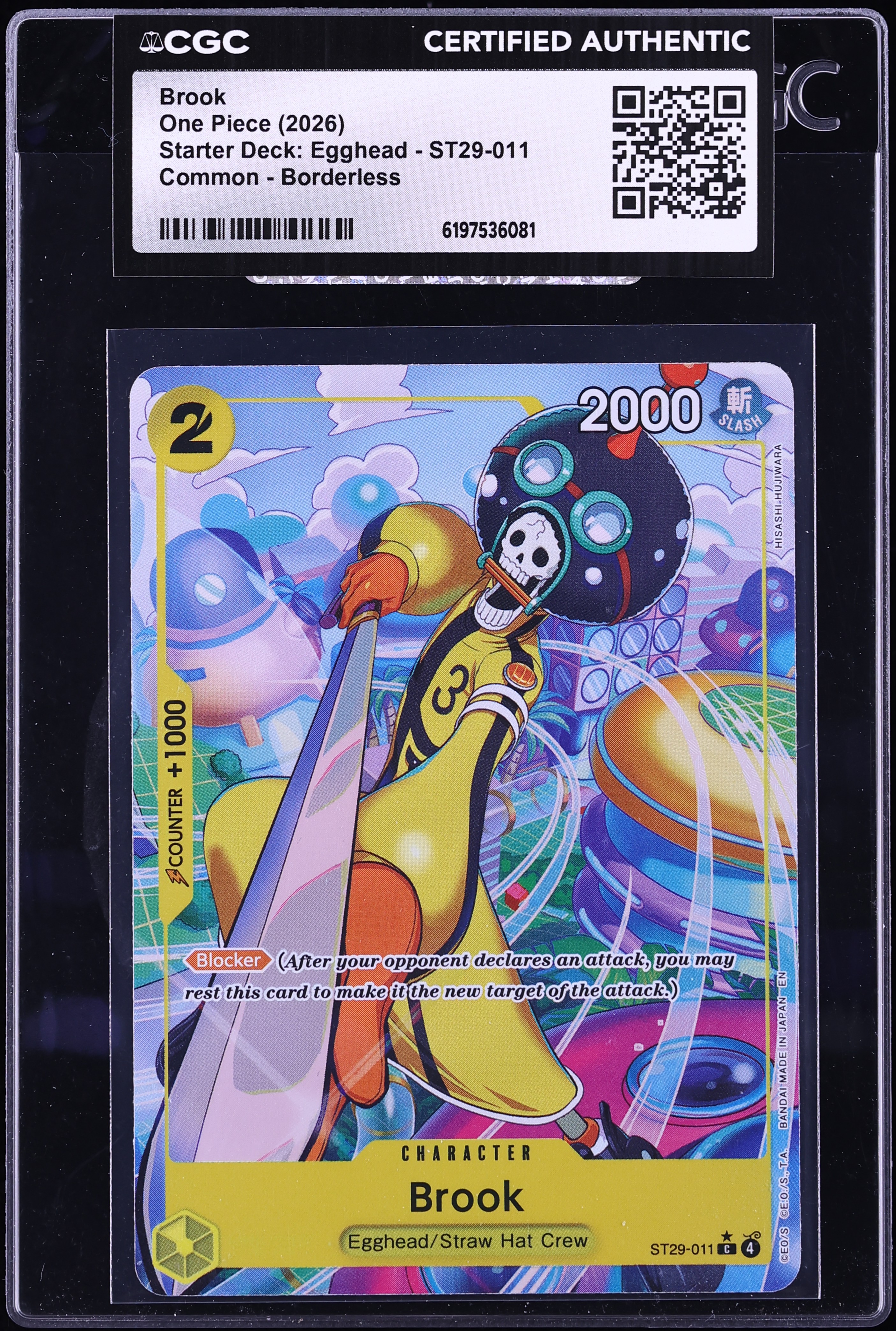 2026 One Piece Starter Deck Egghead Alt Art Brook #ST29-011 CGC AUTH
