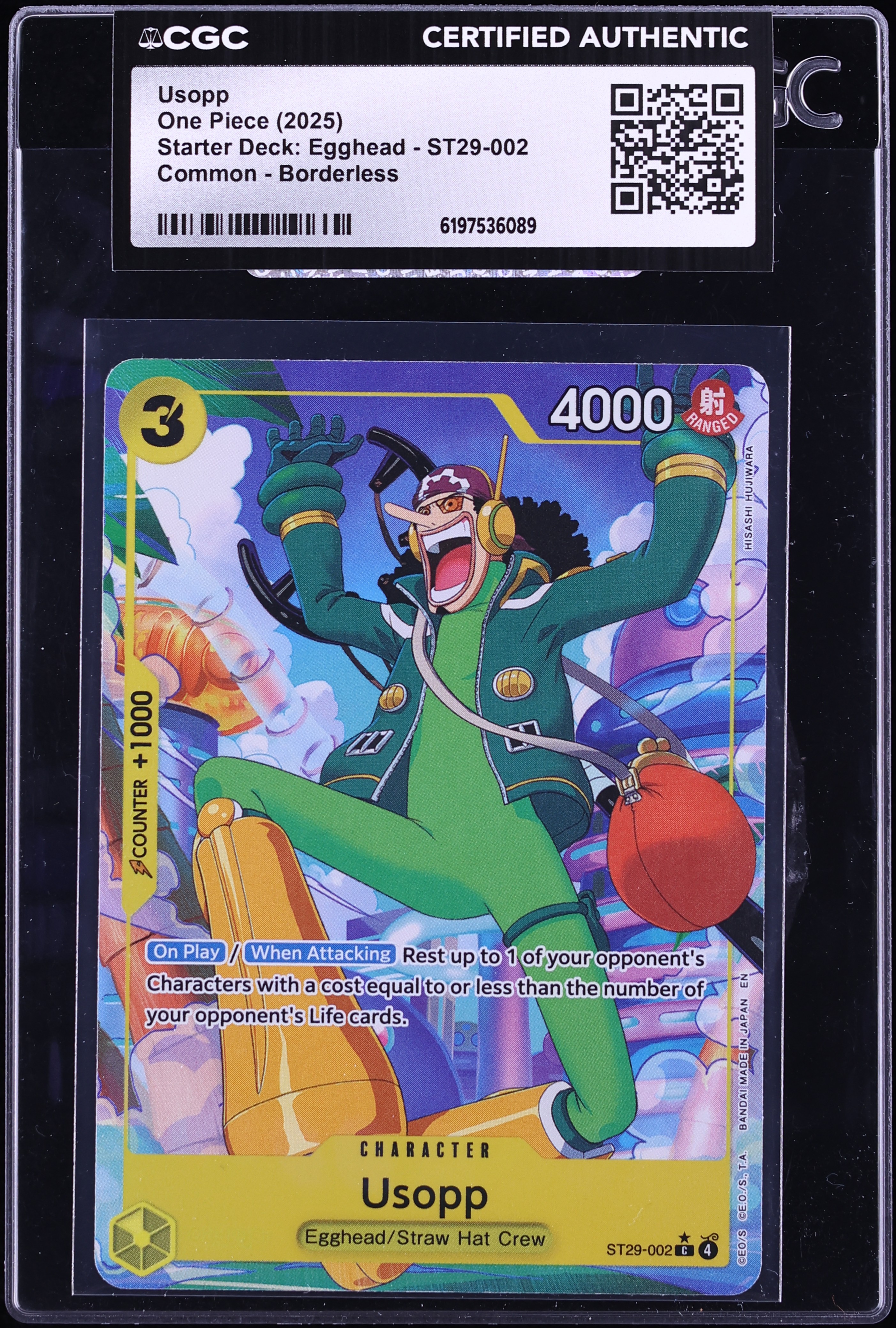 2025 One Piece Starter Deck Egghead Alt Art Usopp #ST29-002 CGC AUTH