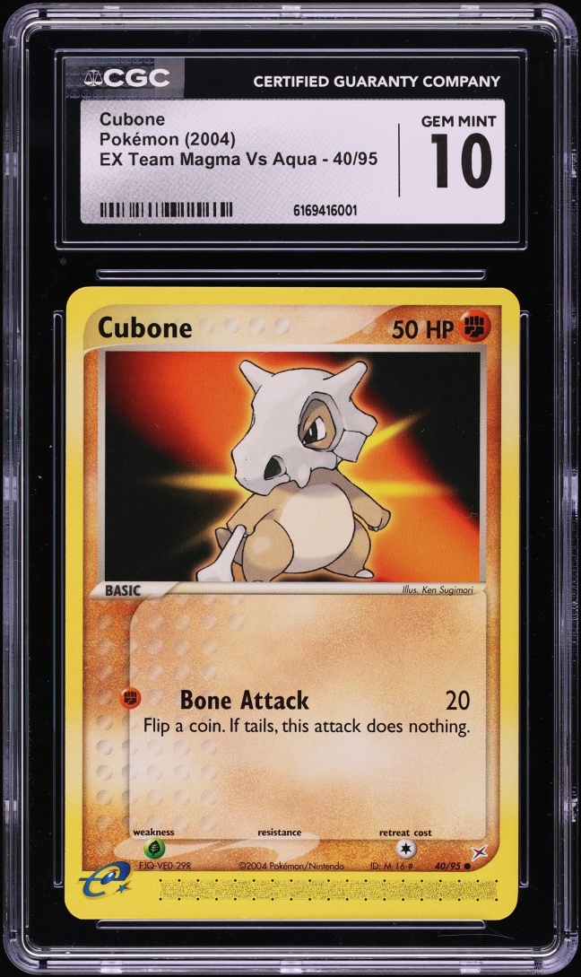 2004 Pokemon EX Team Magma Vs Aqua Cubone #40 CGC 10 GEM MINT