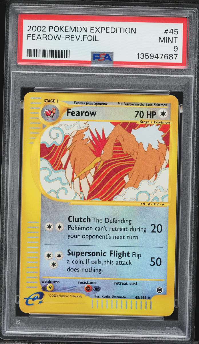 2002 Pokemon Expedition Reverse Holo Fearow #45 PSA 9 MINT