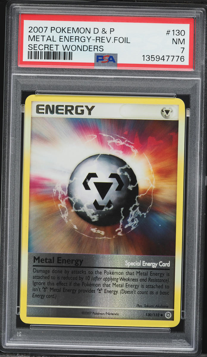 2007 Pokemon Diamond & Pearl Secret Wonders Reverse Holo Metal Energy #130 PSA 7 NRMT