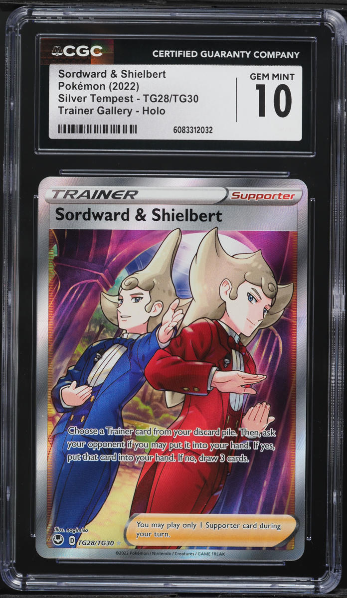 2022 Pokemon SWSH Silver Tempest Full Art Sordward & Shielbert #TG28 CGC 10 GEM