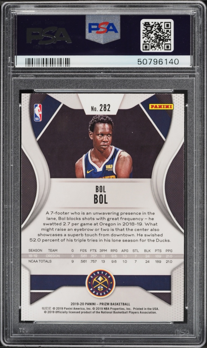 2019 Panini Prizm Bol Bol ROOKIE #282 PSA 9 MINT