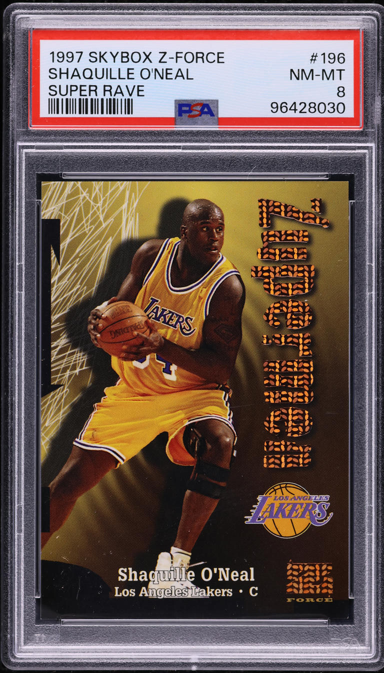 1997 Skybox Z-Force Super Rave Shaquille O'Neal /50 #196 PSA 8 NM-MT on ...