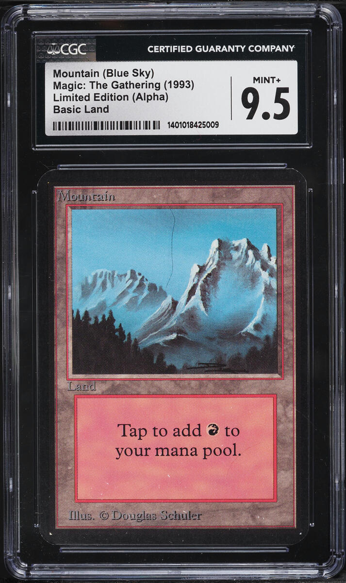1993 Magic The Gathering MTG Alpha Blue Sky Mountain CGC 9.5 MINT+