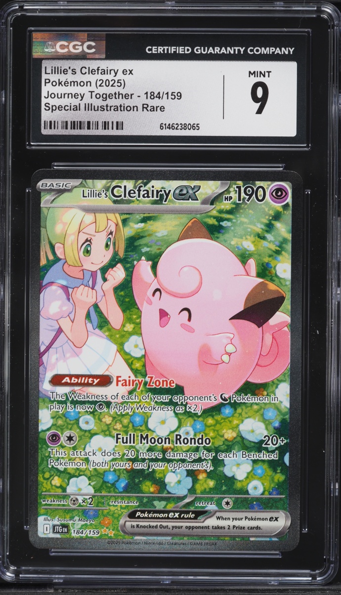 2025 Pokemon Scarlet & Violet Journey Together SIR Lillie's Clefairy EX #184 CGC 9 MINT