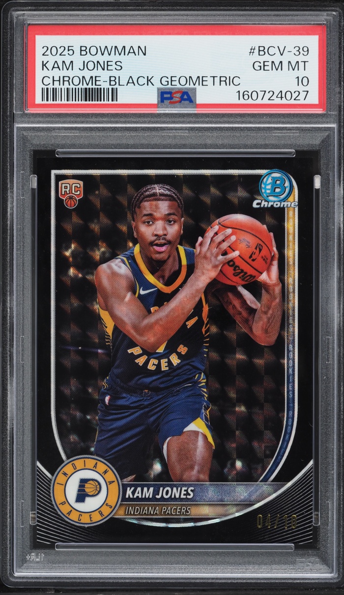 2025 Bowman Chrome Black Geometric Kam Jones ROOKIE /10 #BCV-39 PSA 10 GEM MINT