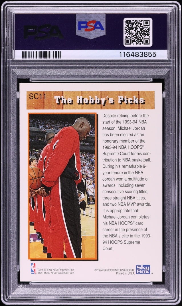 1993 Hoops Supreme Court Michael Jordan #SC11 PSA 7 NRMT