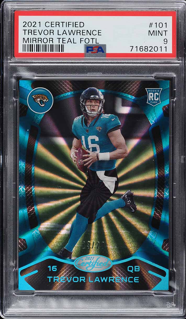 2021 Panini Certified Mirror Teal FOTL Trevor Lawrence ROOKIE /20 #101 PSA 9