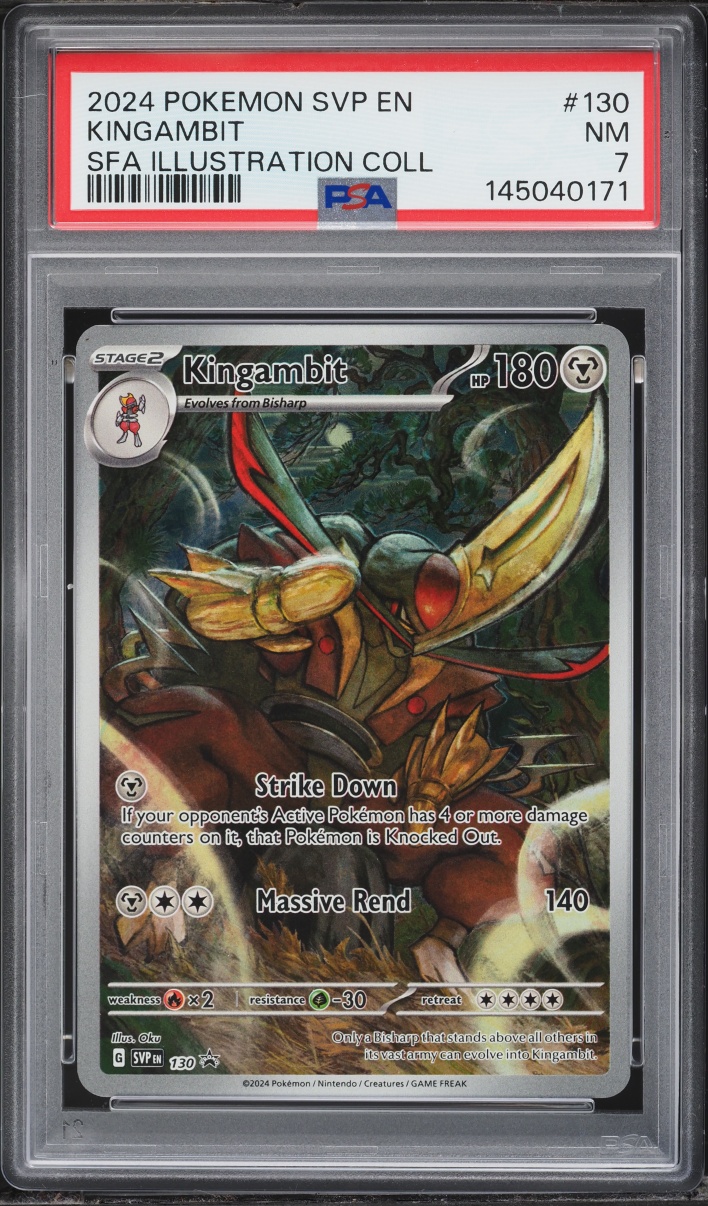 2024 Pokemon Scarlet & Violet Promo Illustration Collection Kingambit #130 PSA 7 NRMT