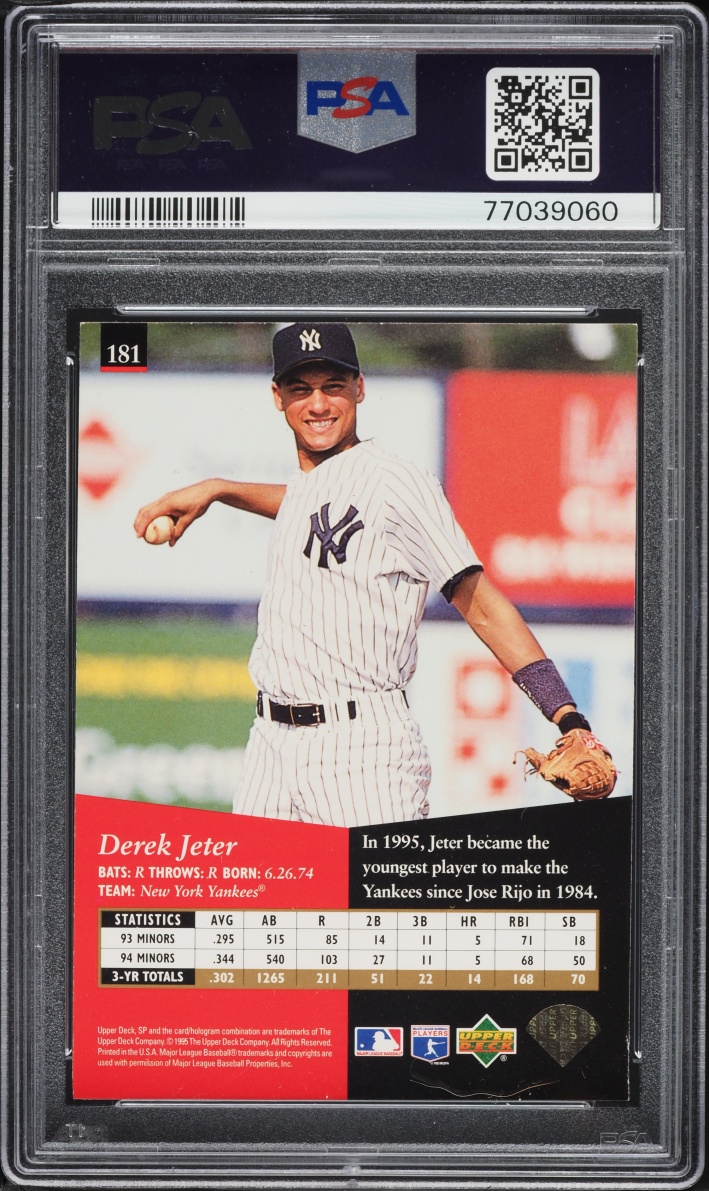 1995 SP Derek Jeter ROOKIE #181 PSA 8 NM-MT