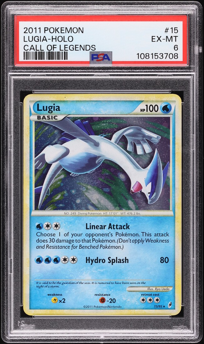 2011 Pokemon Call Of Legends Holo Lugia #15 PSA 6 EXMT