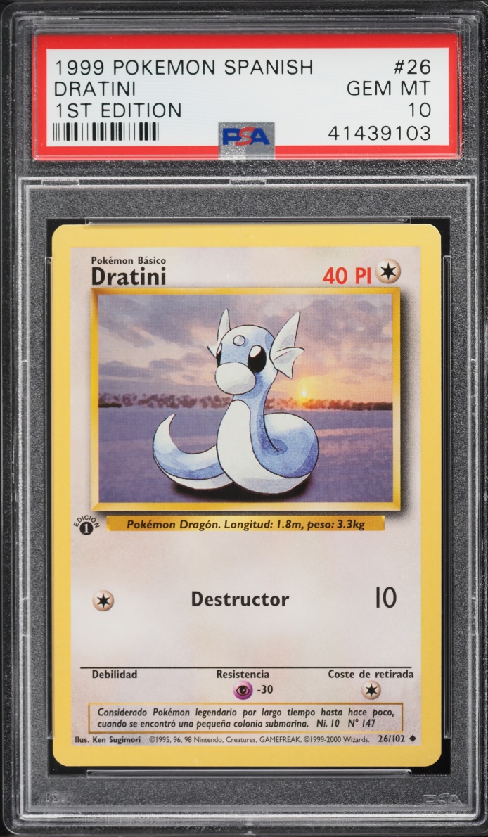 1999 Pokemon Spanish Base Set 1st Edition Dratini #26 PSA 10 GEM MINT