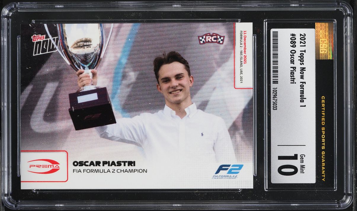 2021 Topps Now Formula 1 F2 Oscar Piastri ROOKIE #089 CSG 10 GEM MINT