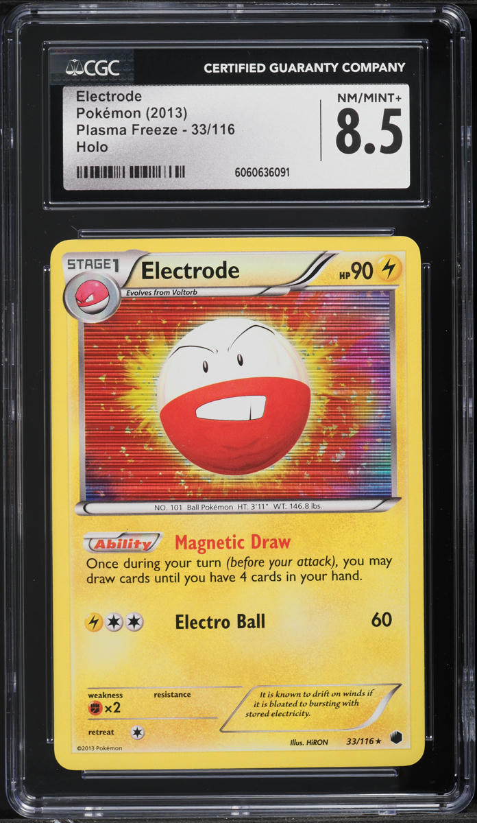 2013 Pokemon Black & White Plasma Freeze Holo Electrode #33 CGC 8.5 NM-MT+