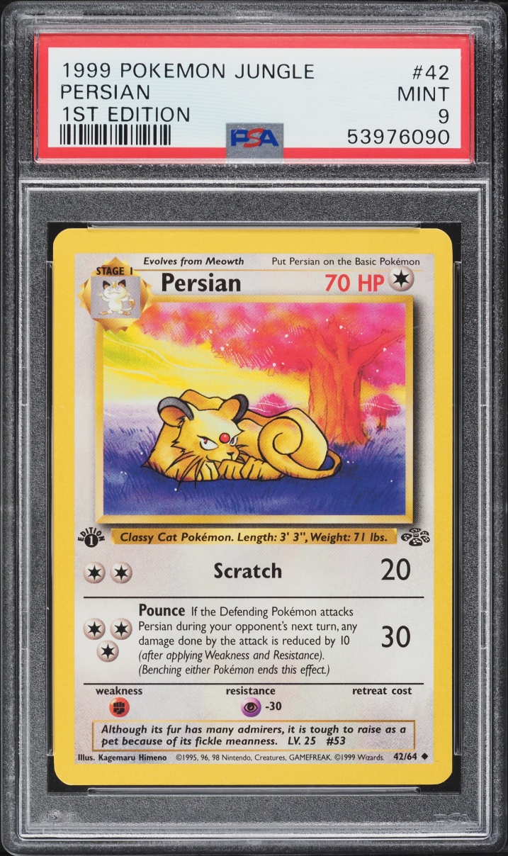 1999 Pokemon Jungle 1st Edition Persian #42 PSA 9 MINT