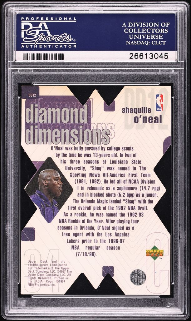 1997 Upper Deck Diamond Dimensions Shaquille O'Neal /100 #DD12 PSA 9 MINT