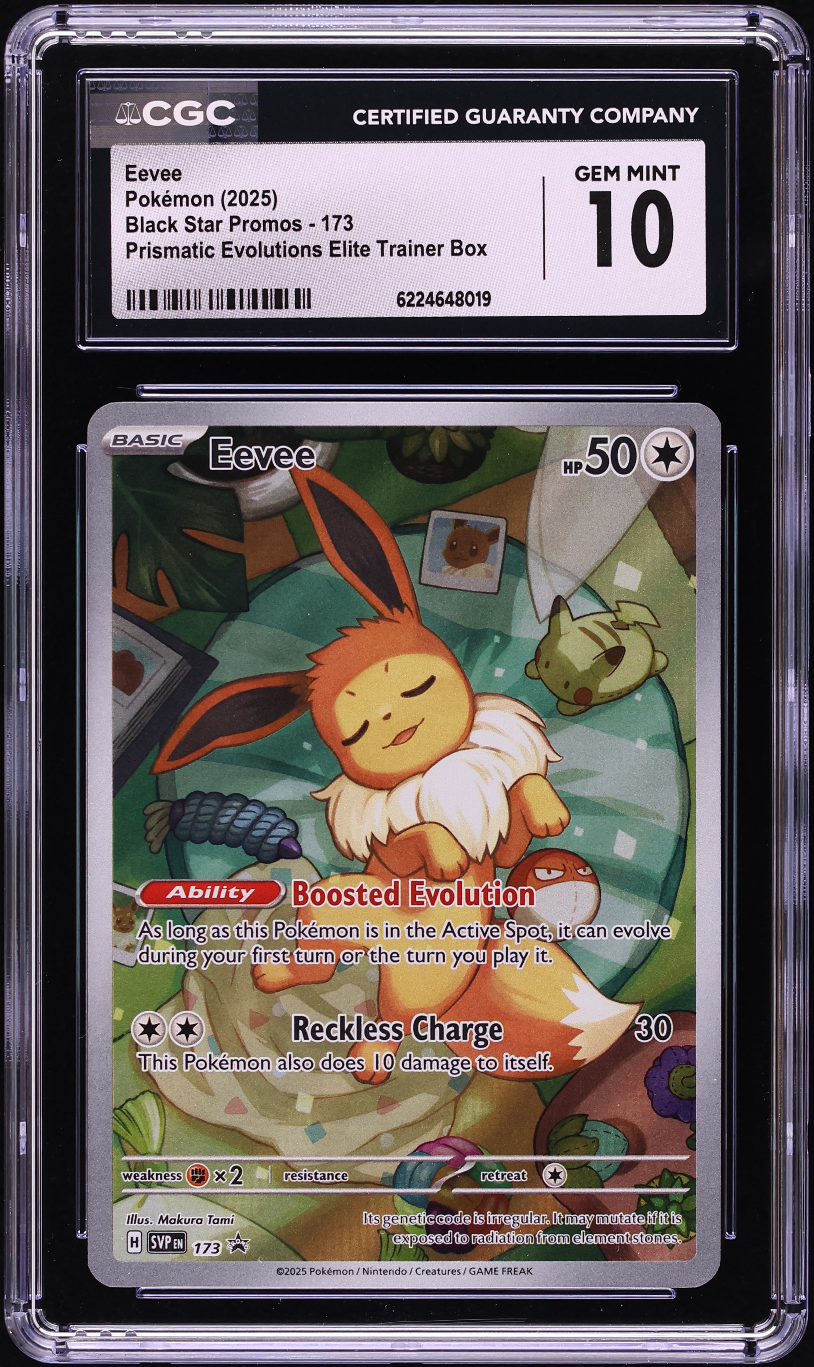 2025 Pokemon Scarlet & Violet Promo Prismatic Evolutions ETB Full Art Eevee #173 CGC 10 GEM