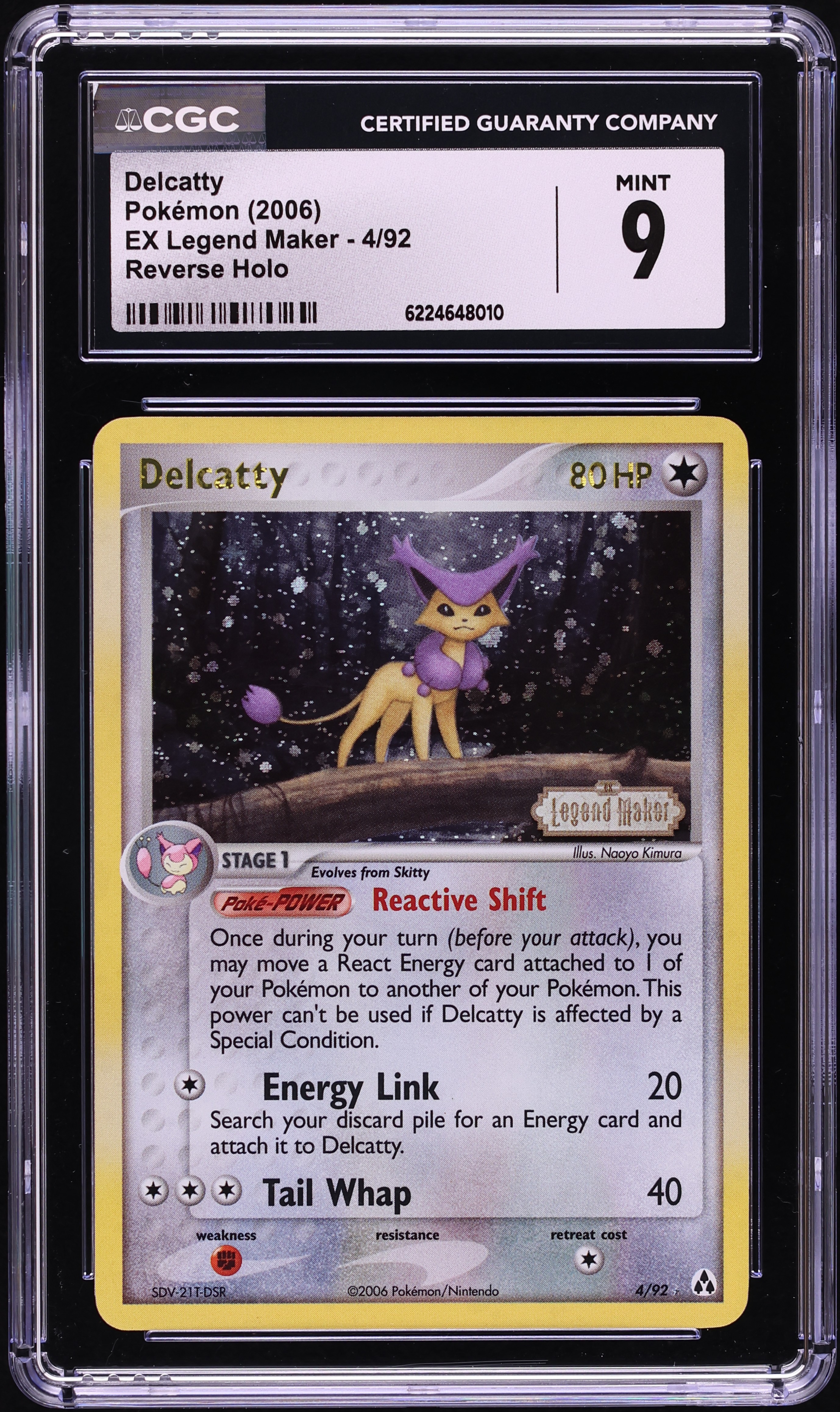 2006 Pokemon EX Legend Maker Reverse Holo Delcatty #4 CGC 9 MINT