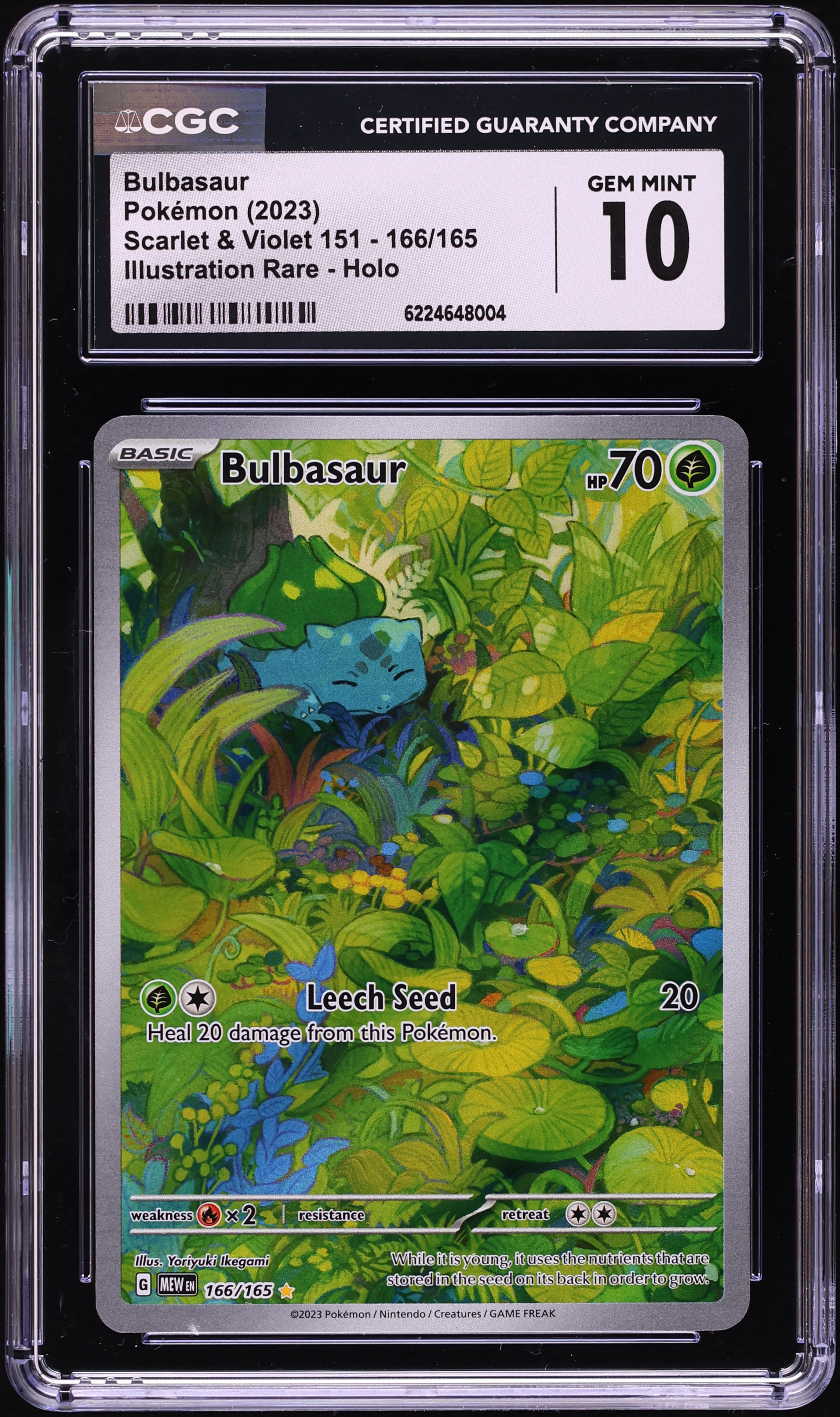 2023 Pokemon Scarlet & Violet 151 IR Bulbasaur #166 CGC 10 GEM MINT