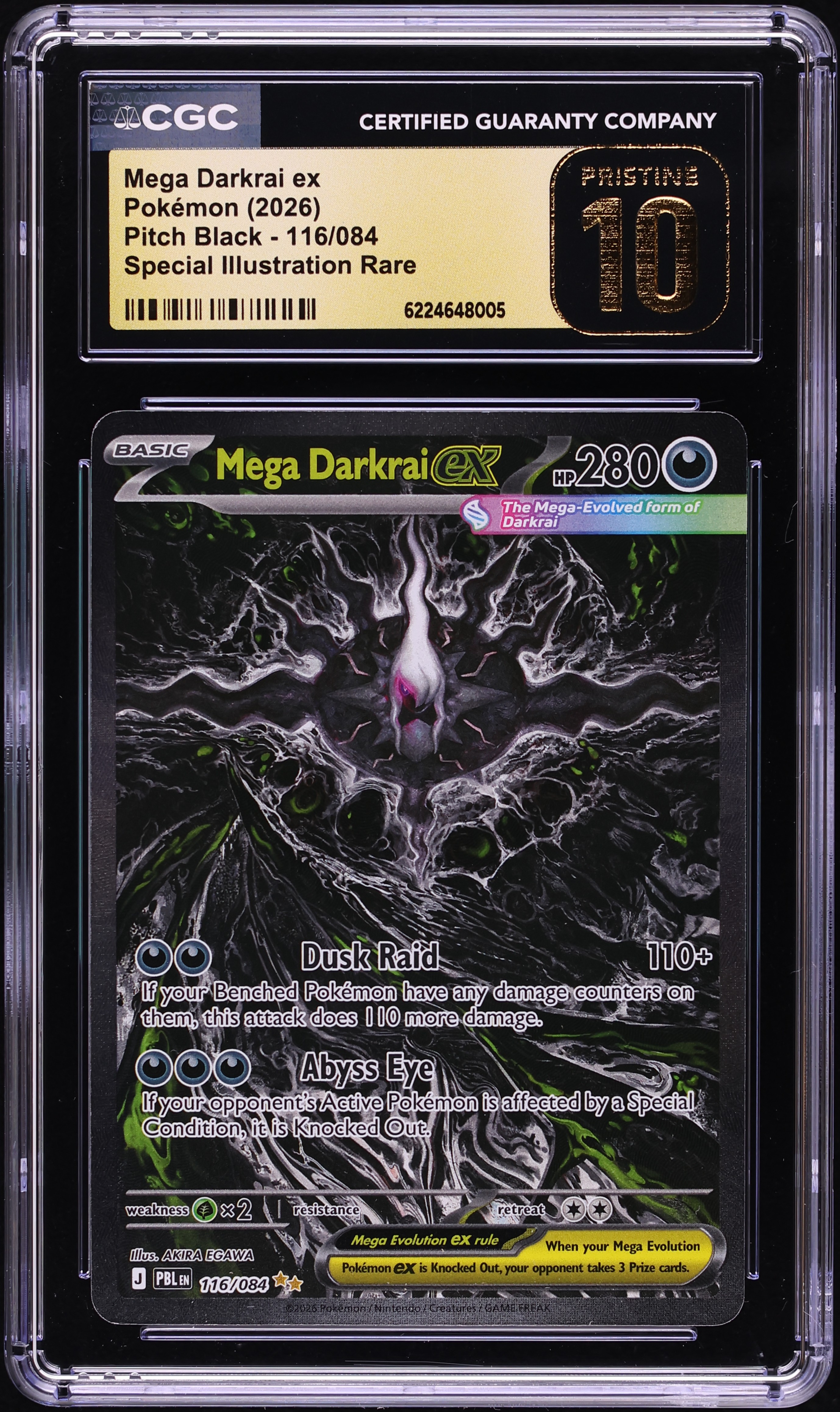 2026 Pokemon Mega Evolution Pitch Black SIR Mega Darkrai EX #116 CGC 10 PRISTINE