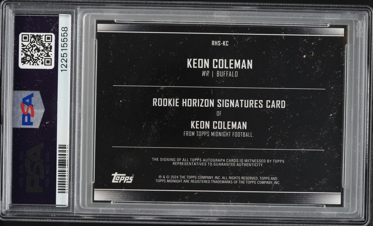 2024 Topps Midnight Horizon Keon Coleman ROOKIE AUTO #RHSKC PSA 10 GEM MINT
