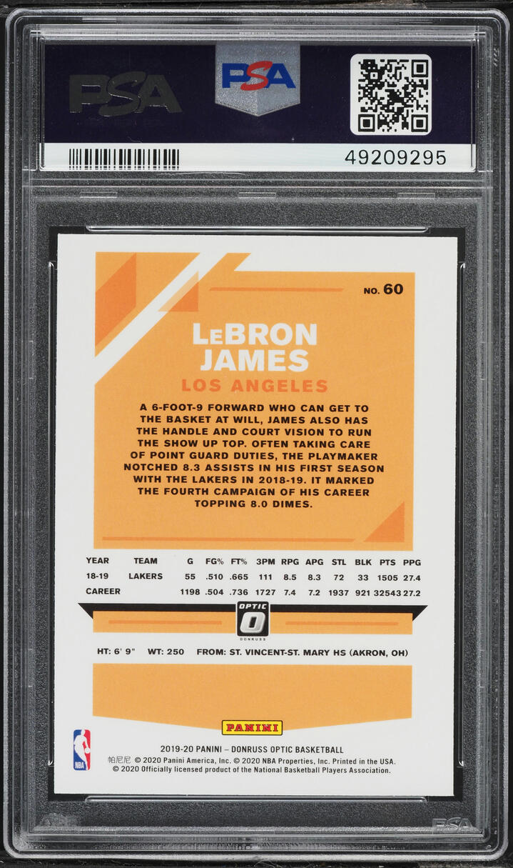 2019 Donruss Optic LeBron James #60 PSA 10 GEM MINT