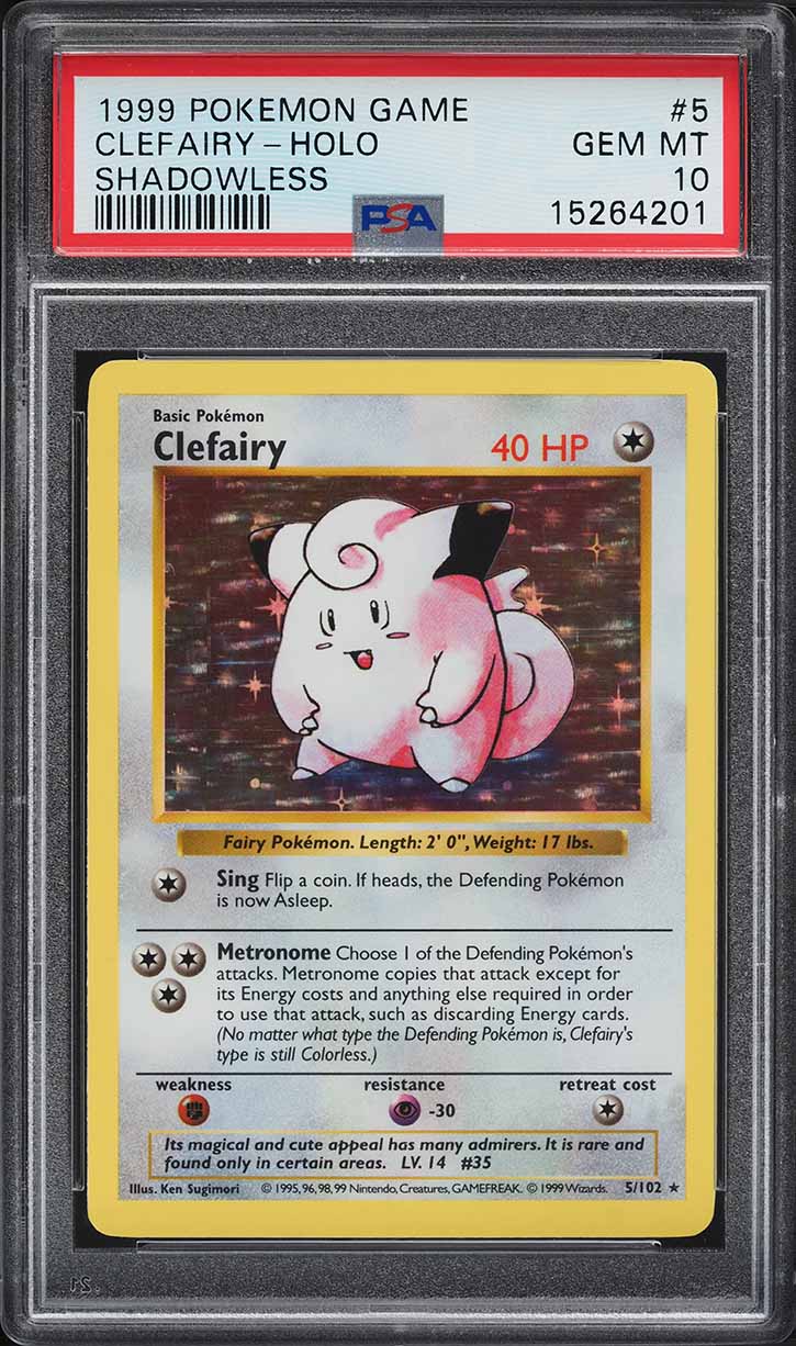 1999 Pokemon Base Set Shadowless Holo Clefairy #5 PSA 10 GEM MINT