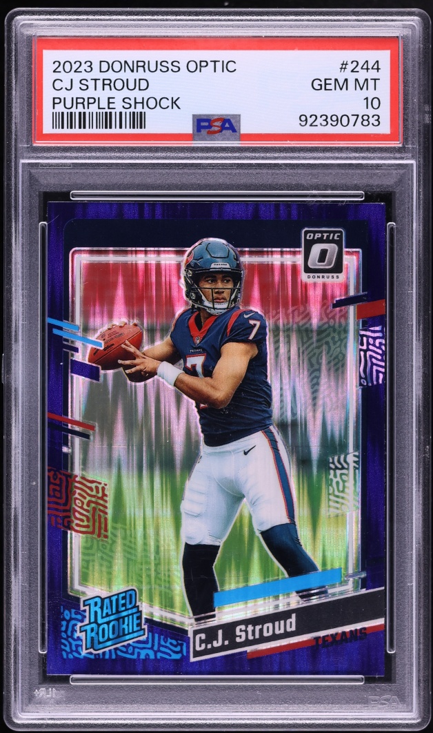 2023 Donruss Optic Purple Shock C.J. Stroud ROOKIE #244 PSA 10 GEM MINT