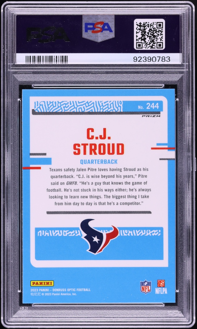 2023 Donruss Optic Purple Shock C.J. Stroud ROOKIE #244 PSA 10 GEM MINT