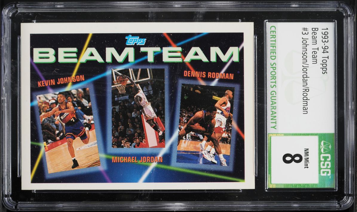 1992 Topps Beam Team Kevin Johnson Michael Jordan Dennis Rodman #3 CSG 8 NM-MT