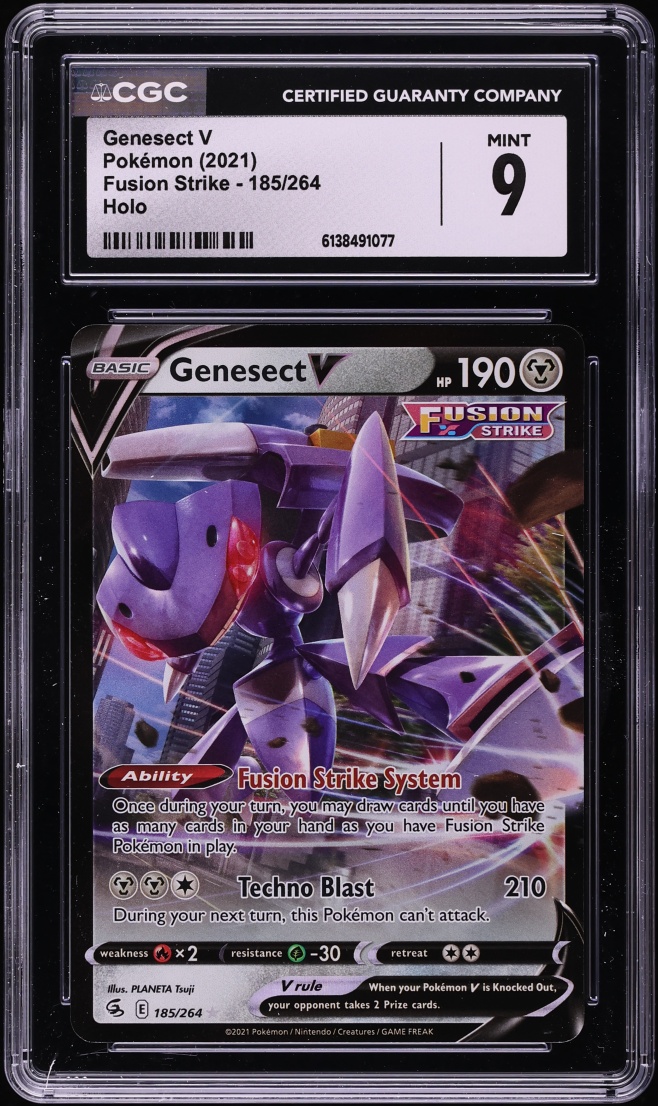 2021 Pokemon Sword & Shield Fusion Strike Alt Art Genesect V #185 CGC 9 MINT