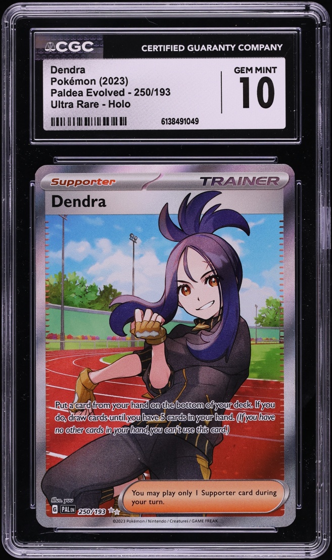 2023 Pokemon Scarlet & Violet Paldea Evolved Full Art Dendra #250 CGC 10 GEM MINT