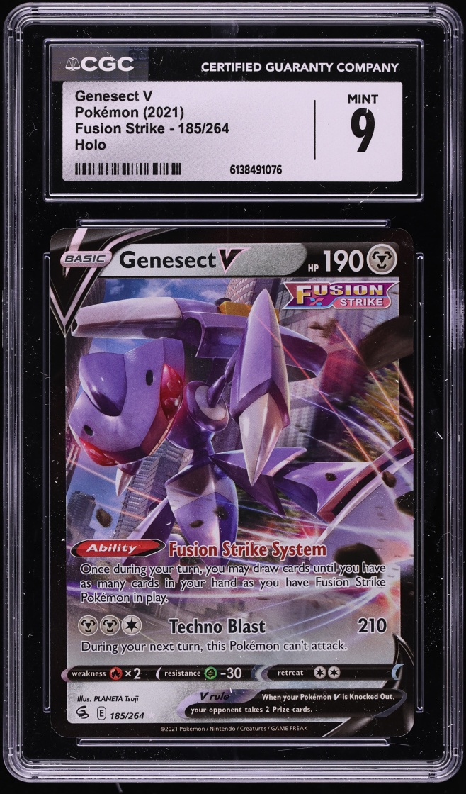 2021 Pokemon Sword & Shield Fusion Strike Alt Art Genesect V #185 CGC 9 MINT