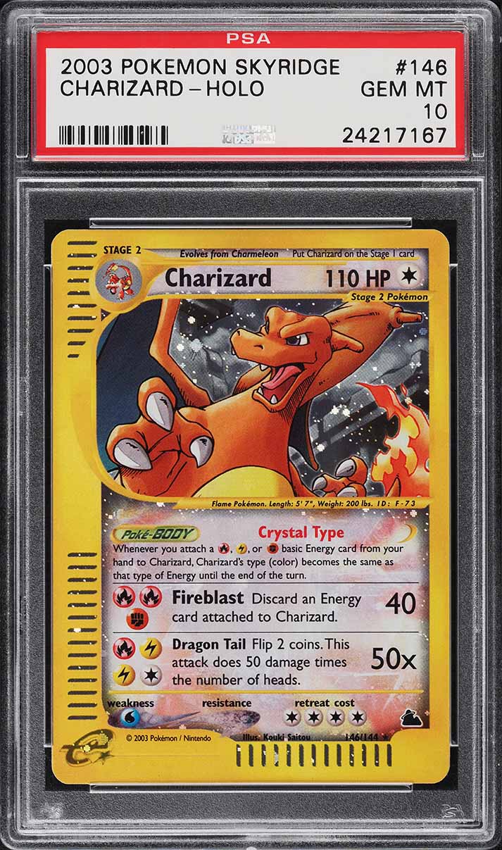 2003 Pokemon Skyridge Holo Crystal Charizard #146 PSA 10 GEM MINT