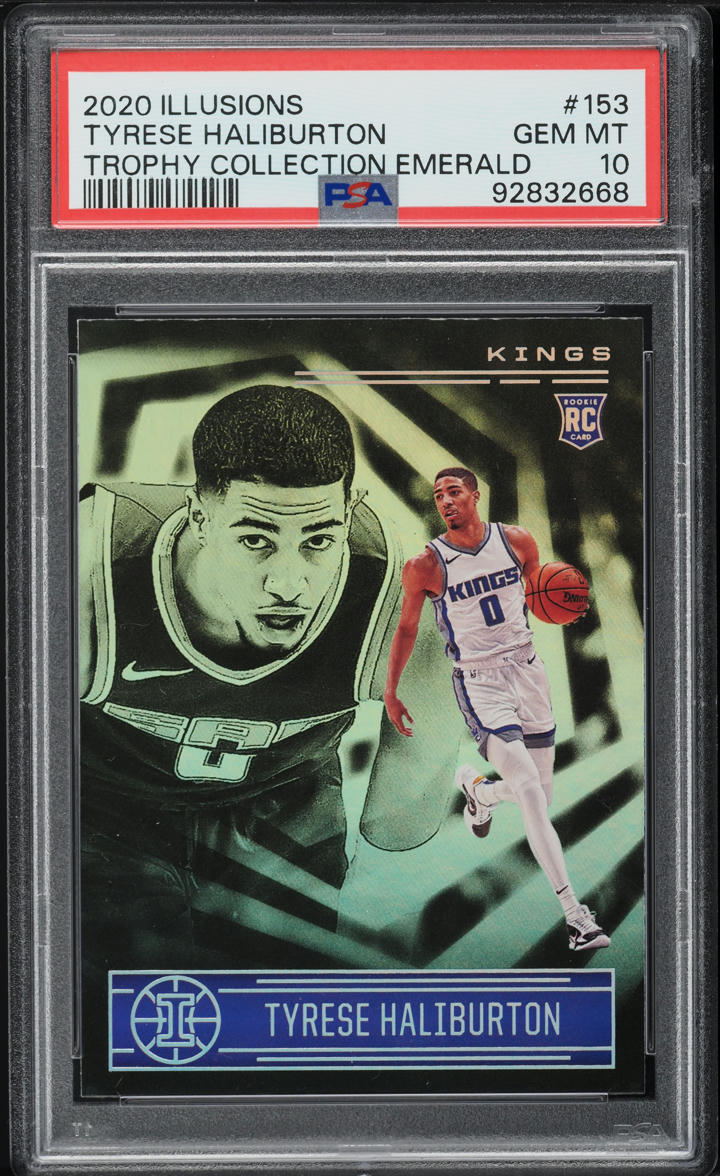 2020 Panini Illusions Trophy Collection Emerald Tyrese Haliburton ROOKIE PSA 10
