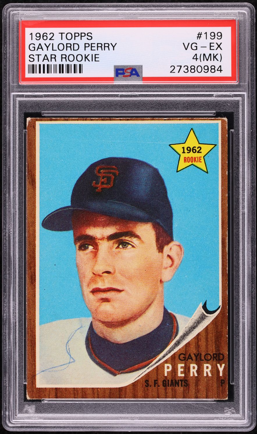 1962 Topps Gaylord Perry ROOKIE #199 PSA 4(mk) VGEX