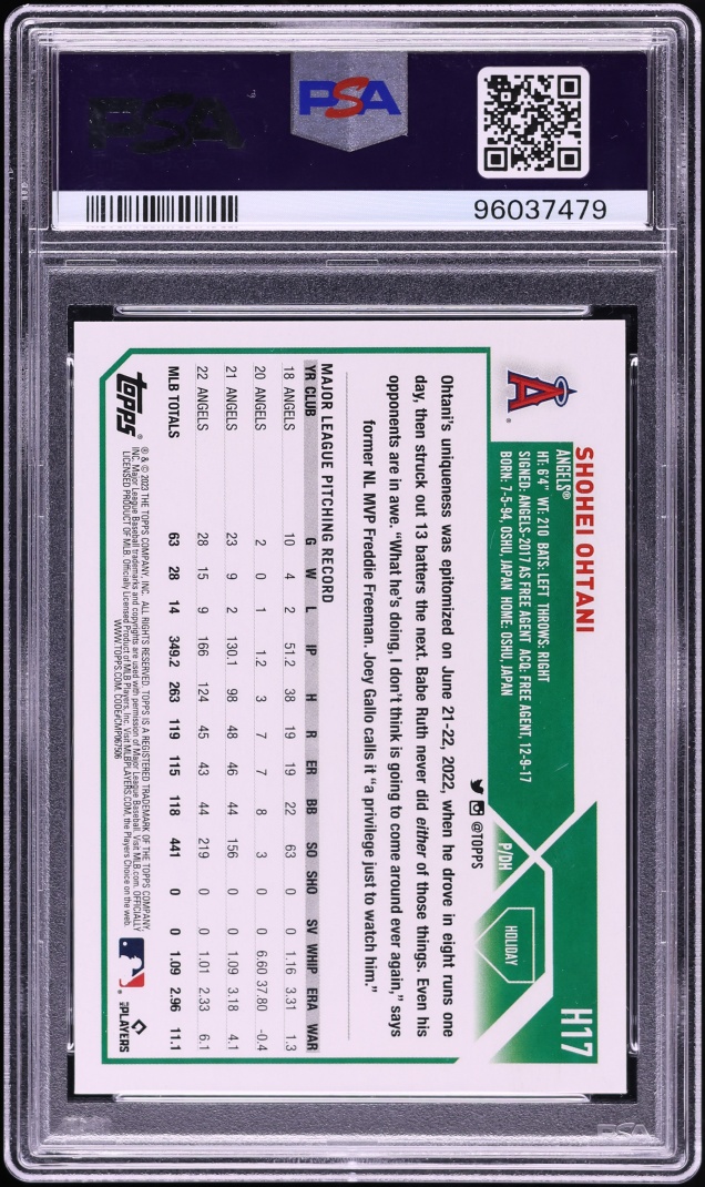 2023 Topps Holiday Metallic Shohei Ohtani #H17 PSA 10 GEM MINT