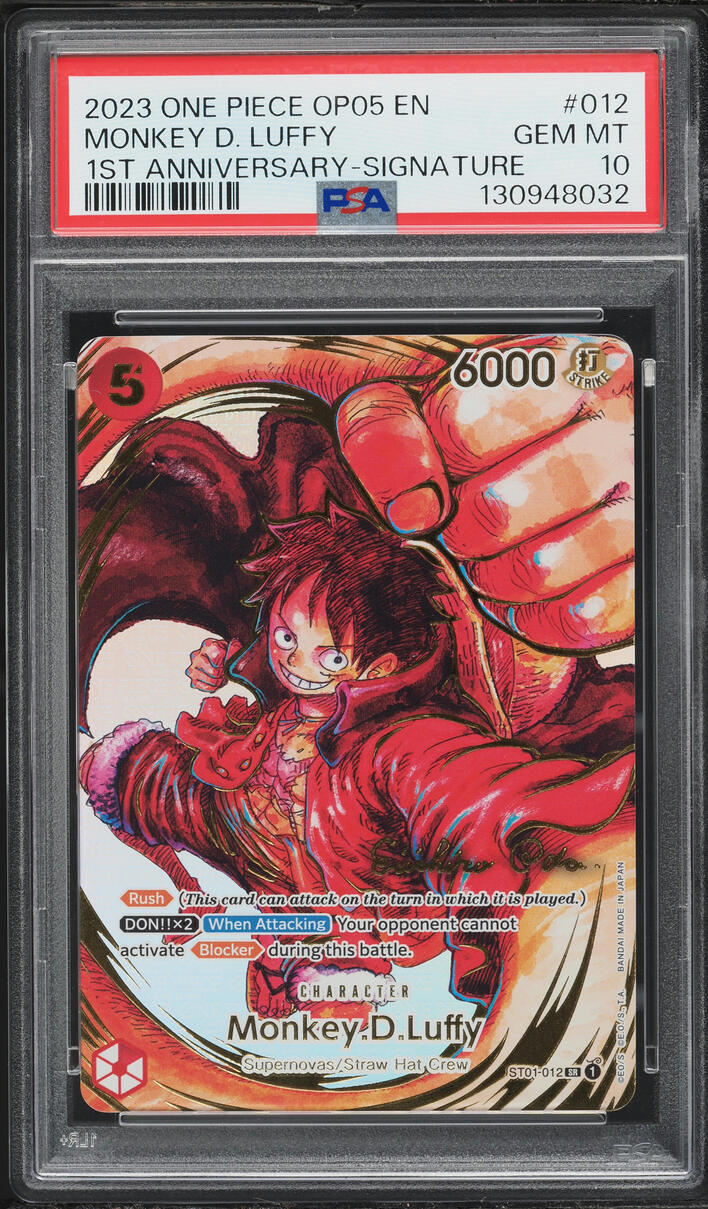 2023 One Piece Awakening New Era 1st Anniversary SR Monkey D. Luffy #ST01-012 PSA 10 GEM MINT