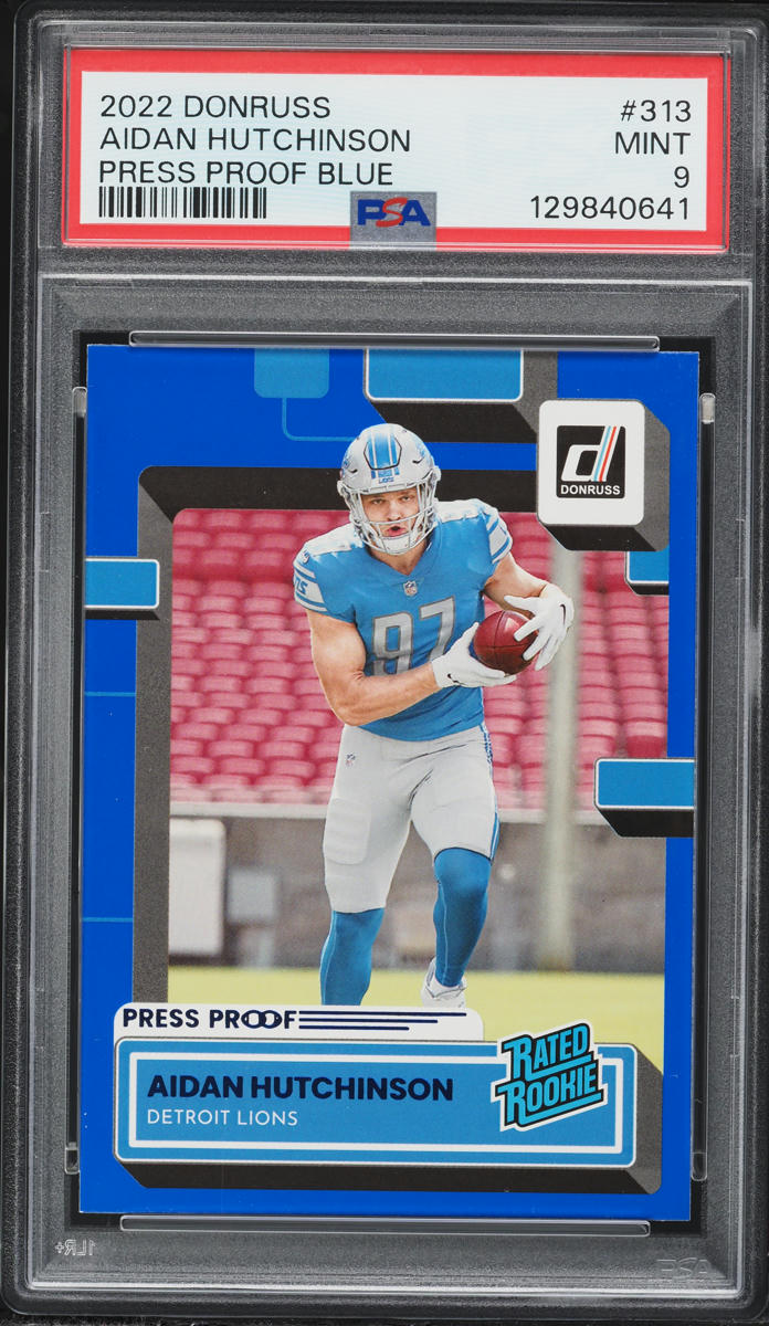 2022 Donruss Press Proof Blue Aidan Hutchinson ROOKIE #313 PSA 9 MINT